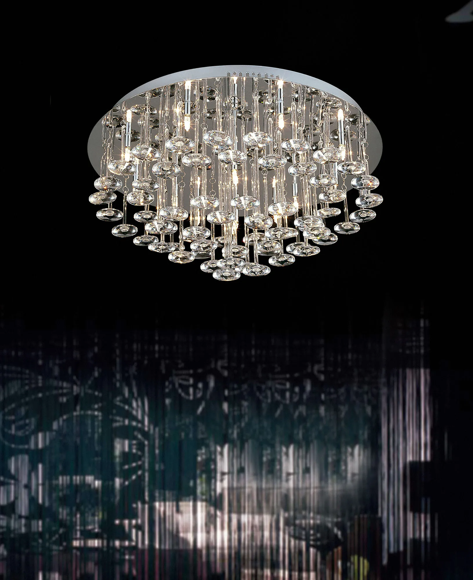 Nico Crystal Ceiling Lights Diyas Multiple Crystal Pendants